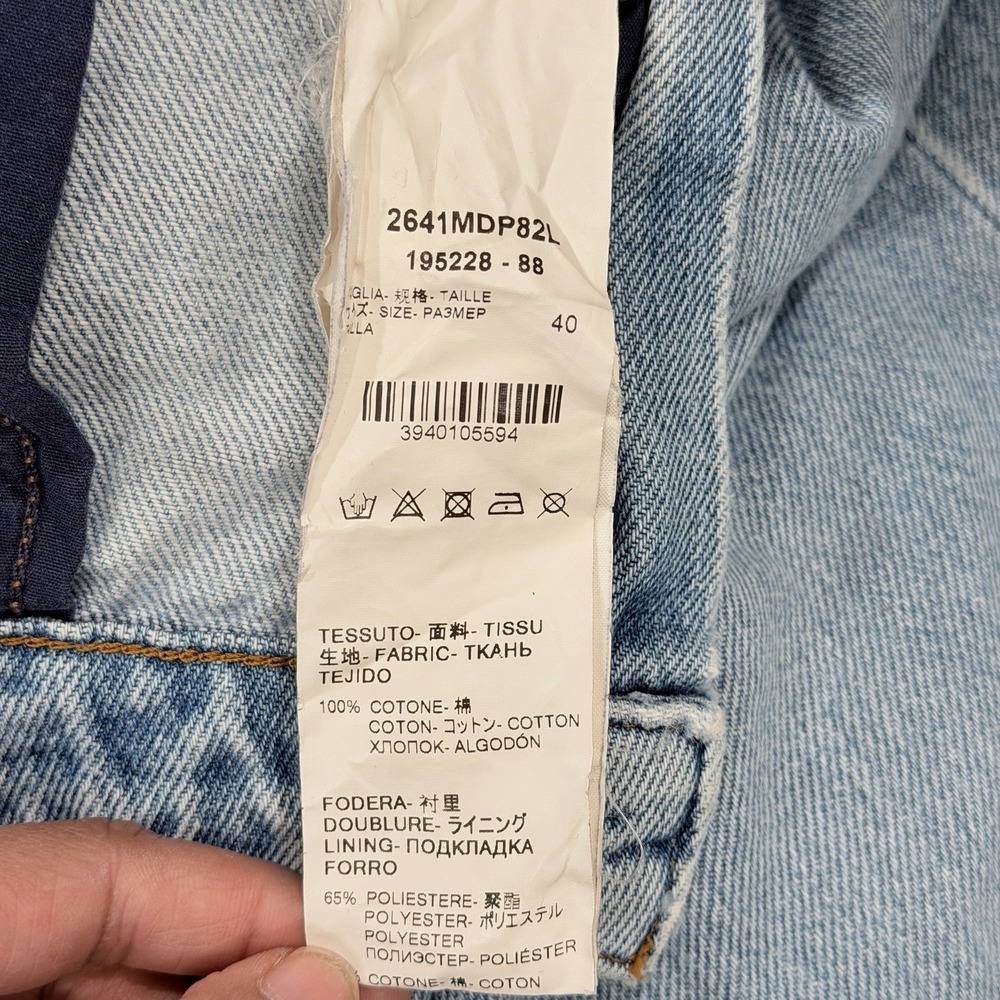 MSGM Milano Logo Print Straight Leg Jeans Light Wash Denim Size 40 Italy - Picture 10 of 15